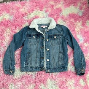 Ci Sono Blue Jean Jacket with White Sherpa Lining